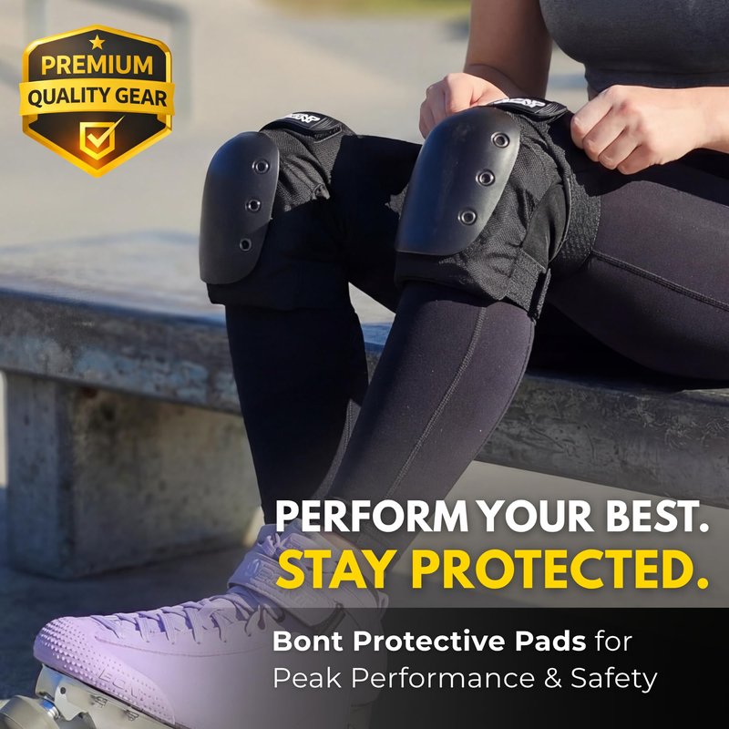 Bont Adult Knee Skate Pads Protection for Inline skate, Roller Derby, Roller Park Ice Skate, Skateboard, Scooter (Medium)