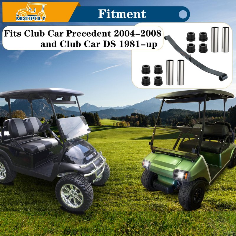 Mixopoly Golf Cart Front Leaf Spring Kit for Club Car Precedent 2004-2008 and Club Car DS 1981-up, One-Leaf Heavy Duty Leaf Spring, Replace OEM 1012030 1012322 1013867 1015108 103628701