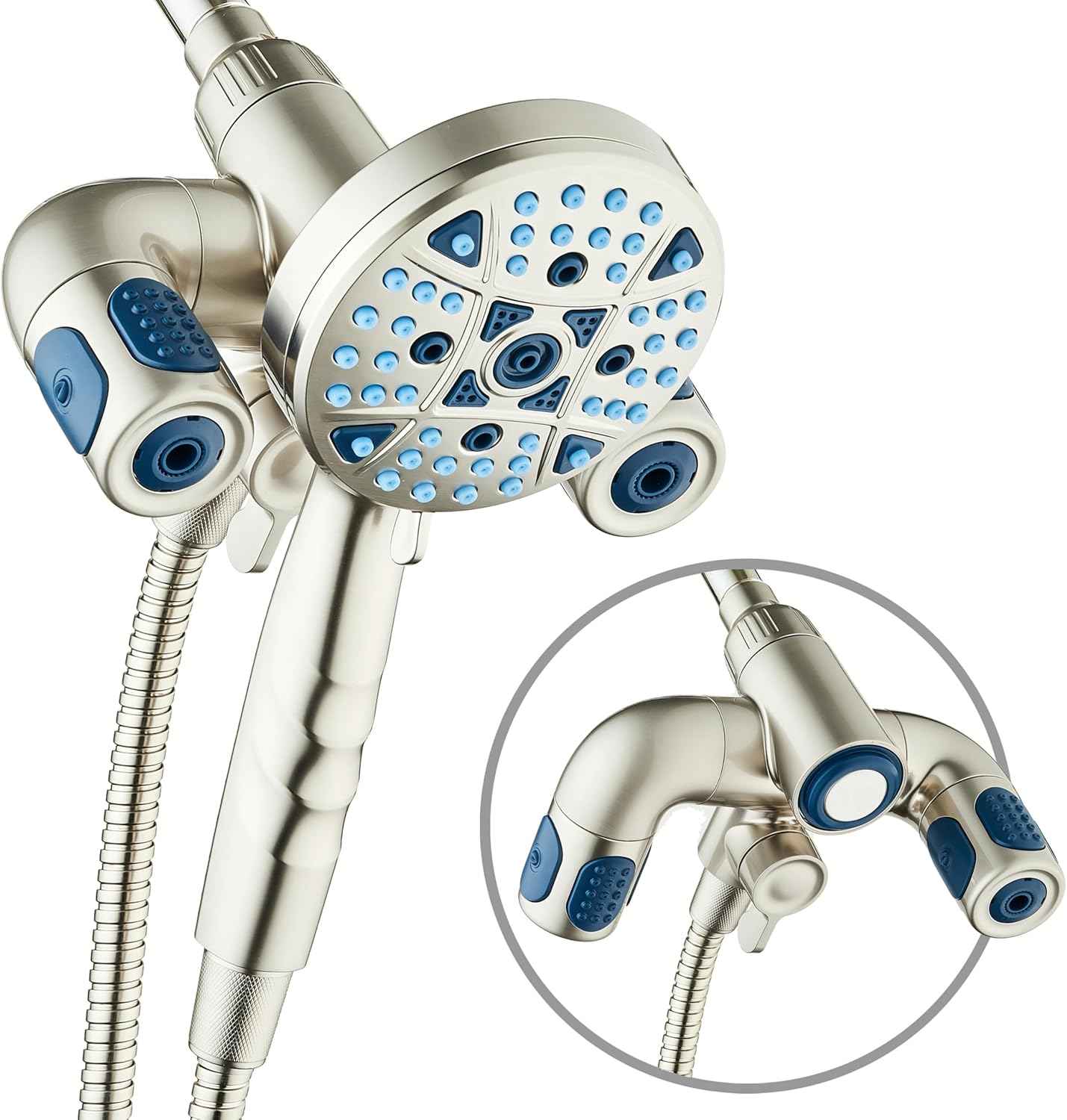 Polaris High Pressure Shower Head & Handheld Combo - 208 Settings, Magnetic Dock, Chrome Finish