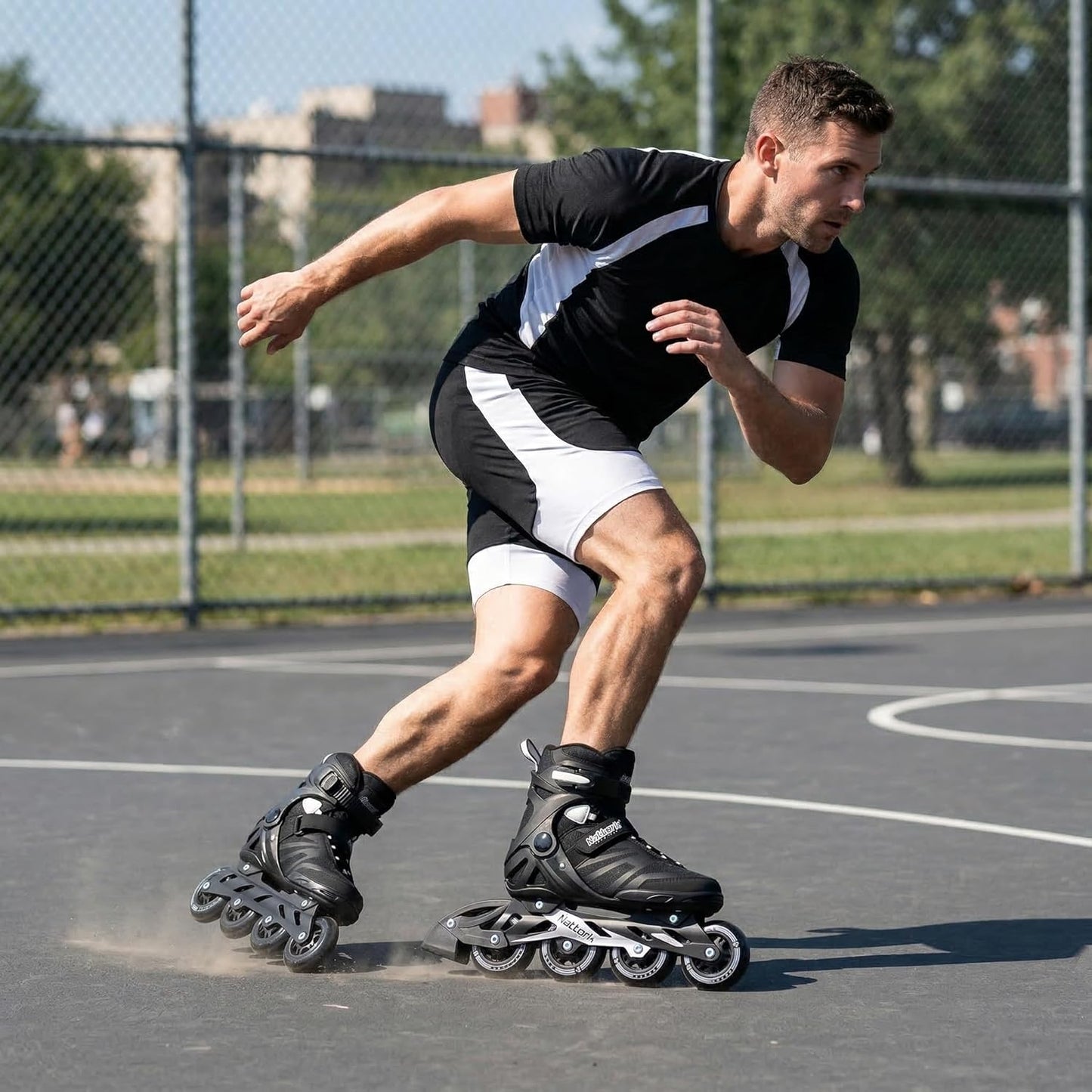 Nattork Inline Skates for Adults - Fitness Blades with Aluminum Frame & Breathable Mesh | Smooth PU Wheels
