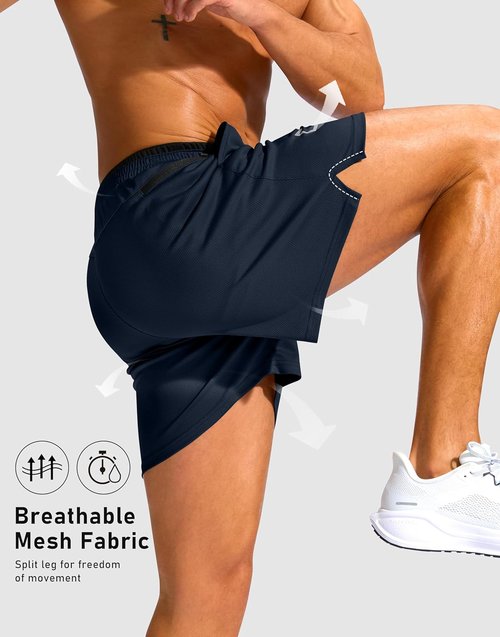 G Gradual Men's Athletic Running Shorts - Lightweight Quick-Dry with Zipper Pocket | 5"/7" Sizes for Gym & Tennis