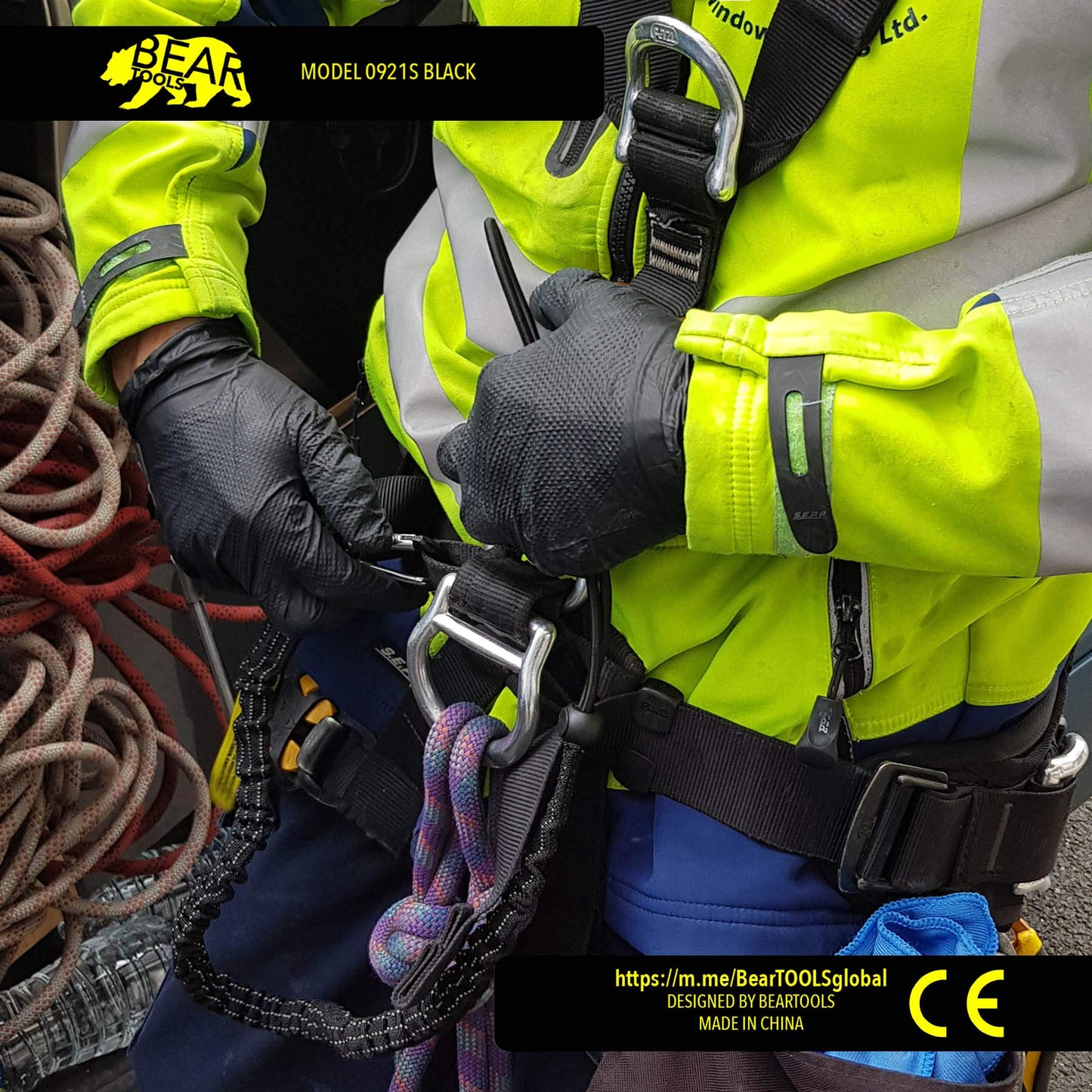 BearTOOLS Tool Lanyard with Single Carabiner and Adjustable Loop End, Standard Length, Maximum Weight Limit 8KG / 17.6lb, Aluminum Screw Lock Carabiner with Shock Cord Stopper, 0929S (10 Pack)