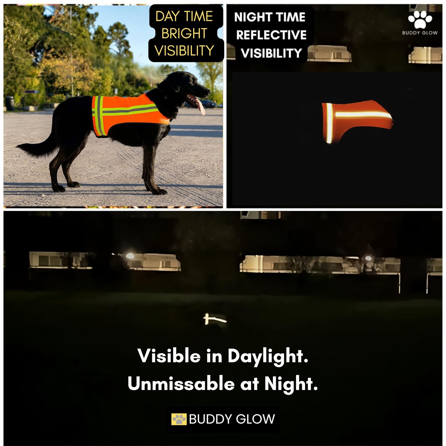 Reflective Dog Vest. Hi Visibility Blaze Orange Hunting Safety Vest Adjustable, Lightweight for Outdoor use - Hiking, Walking & Hunting. Water Resistant (Small)