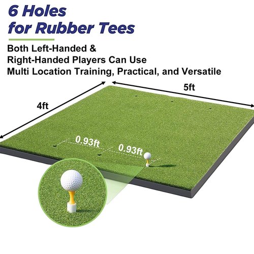 Golf Mat,5×4ft & 5×5ft & 5×3ft Golf Mats Practice Outdoor and Indoor,Artificial Two-Tone Nylon Turf with High-Stretch EVA Golf Practice Mat,Include 2 Thicknesses to Choose from 1