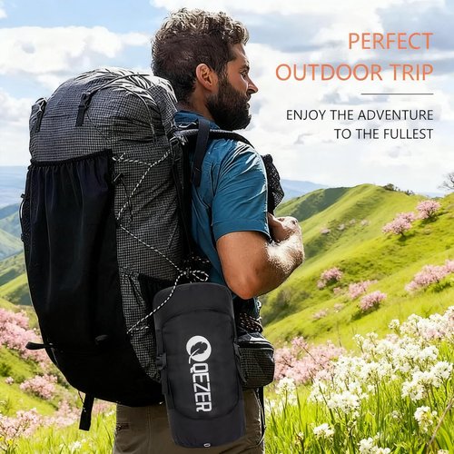QEZER Down Sleeping Bag for Adults 600 Fill Power Cold Weather Sleeping Bag Ultralight with Compression Sack for Backpacking, Camping, Hiking