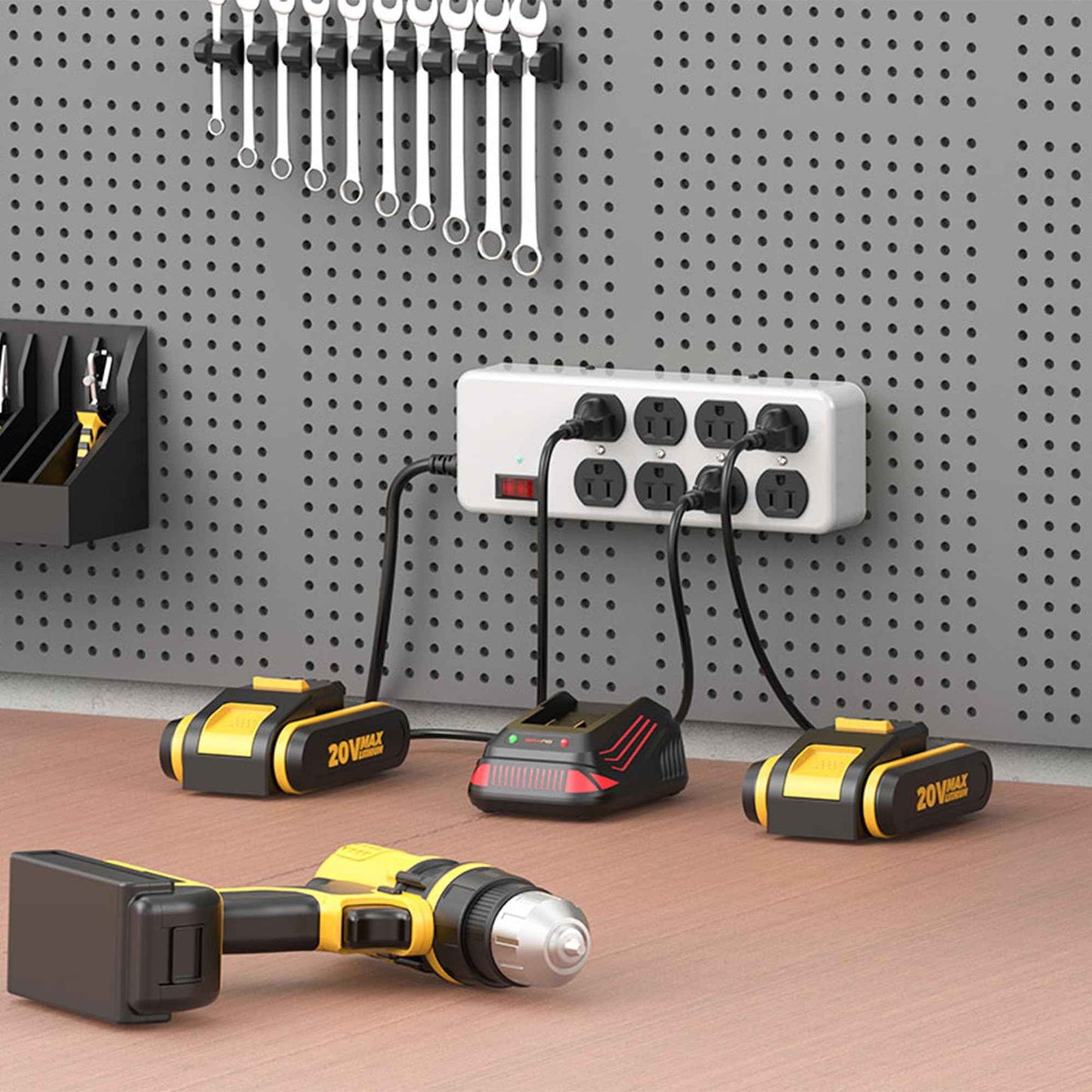 Heavy Duty Power Strip,Industrial Heavy Metal Case Surge Protector,8 AC Outlets,15Amp,2700 Joules,Protected' Indicator,14 Gauge Cord (Grey, 6FT Length)