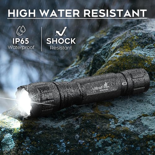 ULTRAFIRE Tactical Flashlight with Holster, 1200 High Lumens Law Enforcement LED Flashlights with Belt Holder, Police Flashlight with Holster for Duty Belt WF-501B PRO