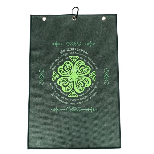 CybGene Irish Gifts Golf Towel, Irish Gifts for Women, St. Patrick's Day Gifts, Irish Towel, 40 x 60cm Microfiber Golf Towel for Golf Bags - Green