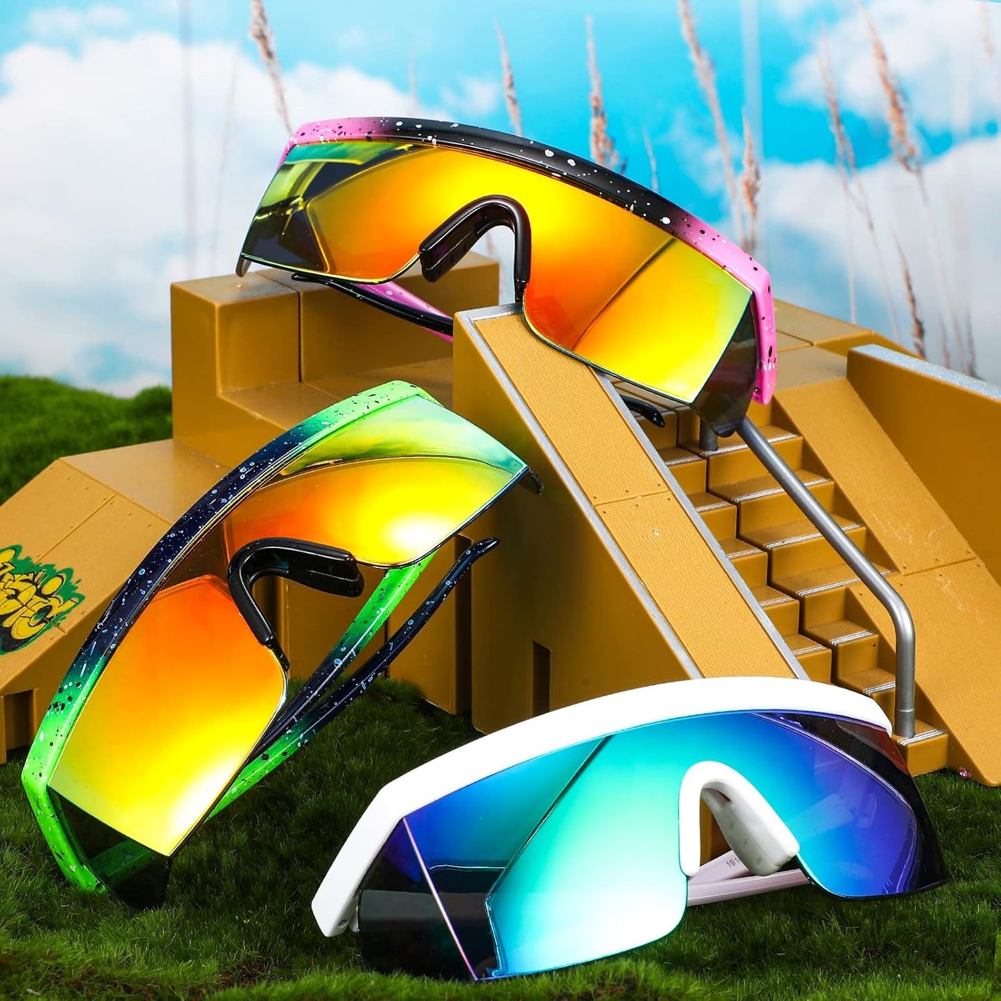 Sherr Polarized Sports Sunglasses - UV400 Protection & Adjustable Nose Pad | 6 Pairs for Men & Women