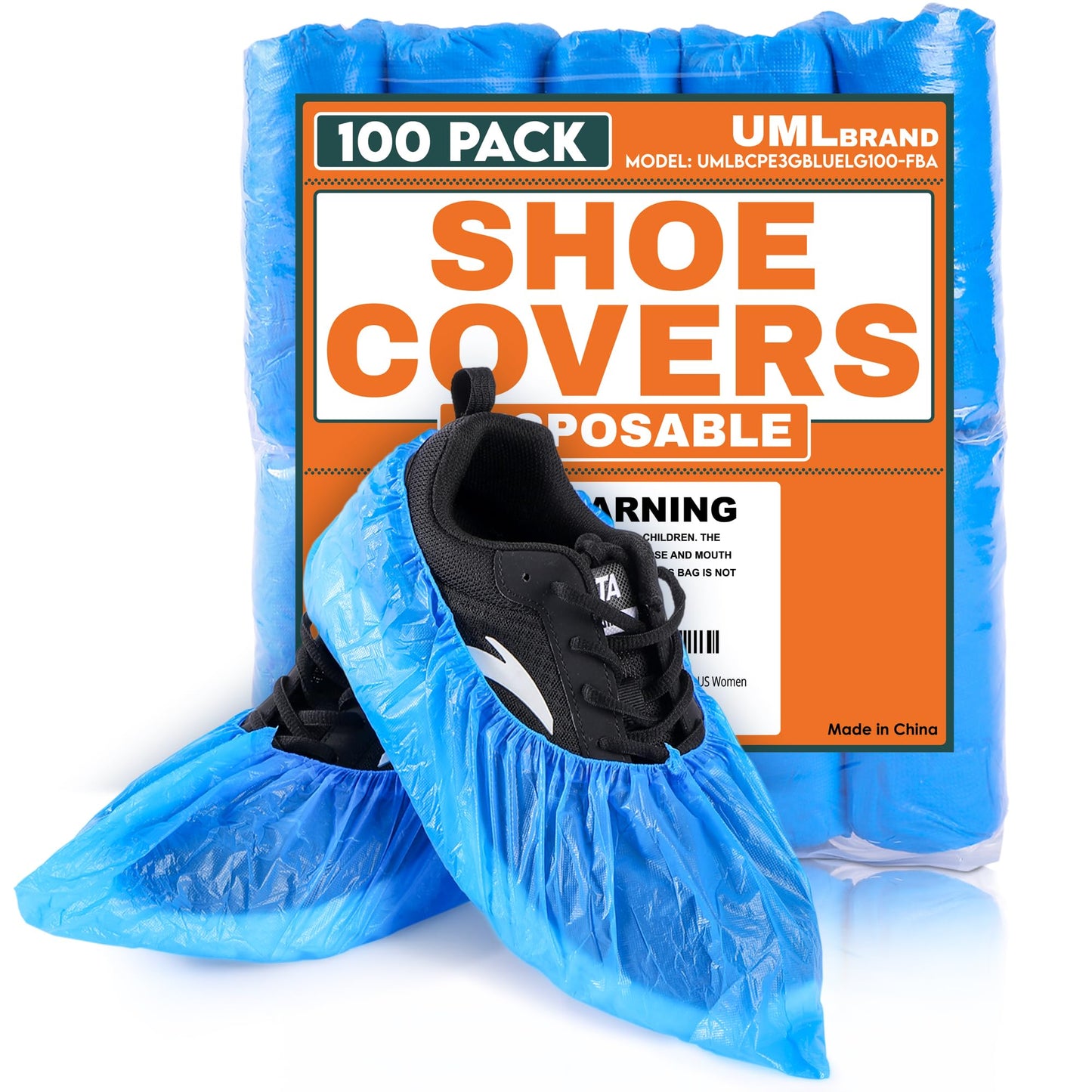 UML Brand Shoe Covers Disposable - 100 Pack - Booties for Shoes Covers - Indoor Waterproof Shoe Booties Disposable Non Slip - Fits Up To Size 11 US Men and 13 US Women
