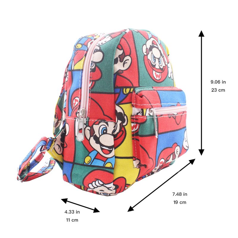 Finex Star Mario Cartoon Small Nylon Bag Multipurpose Causal Daypack for Travel Trip Shopping Tablet iPad Mini up to 8 inches