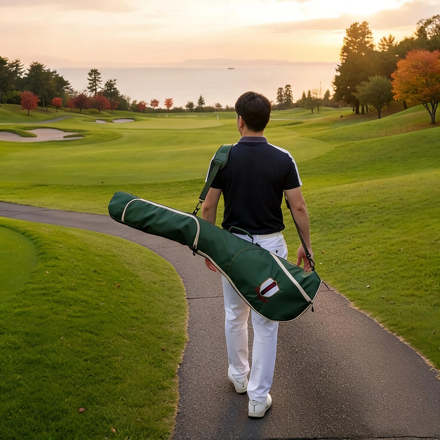 TOURBON Golf Bag Sunday Carry Golf Club Holder Case for Driving Range