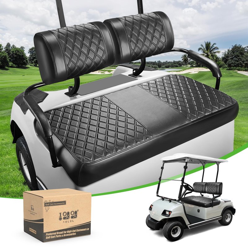 10L0L Golf Cart Seat Covers for Yamaha G2 G8 G9 G16 G19 G22 - Golf Cart Front Seat Cover Not Staper Required Thick Vinyl Leather Comfortable Breathable
