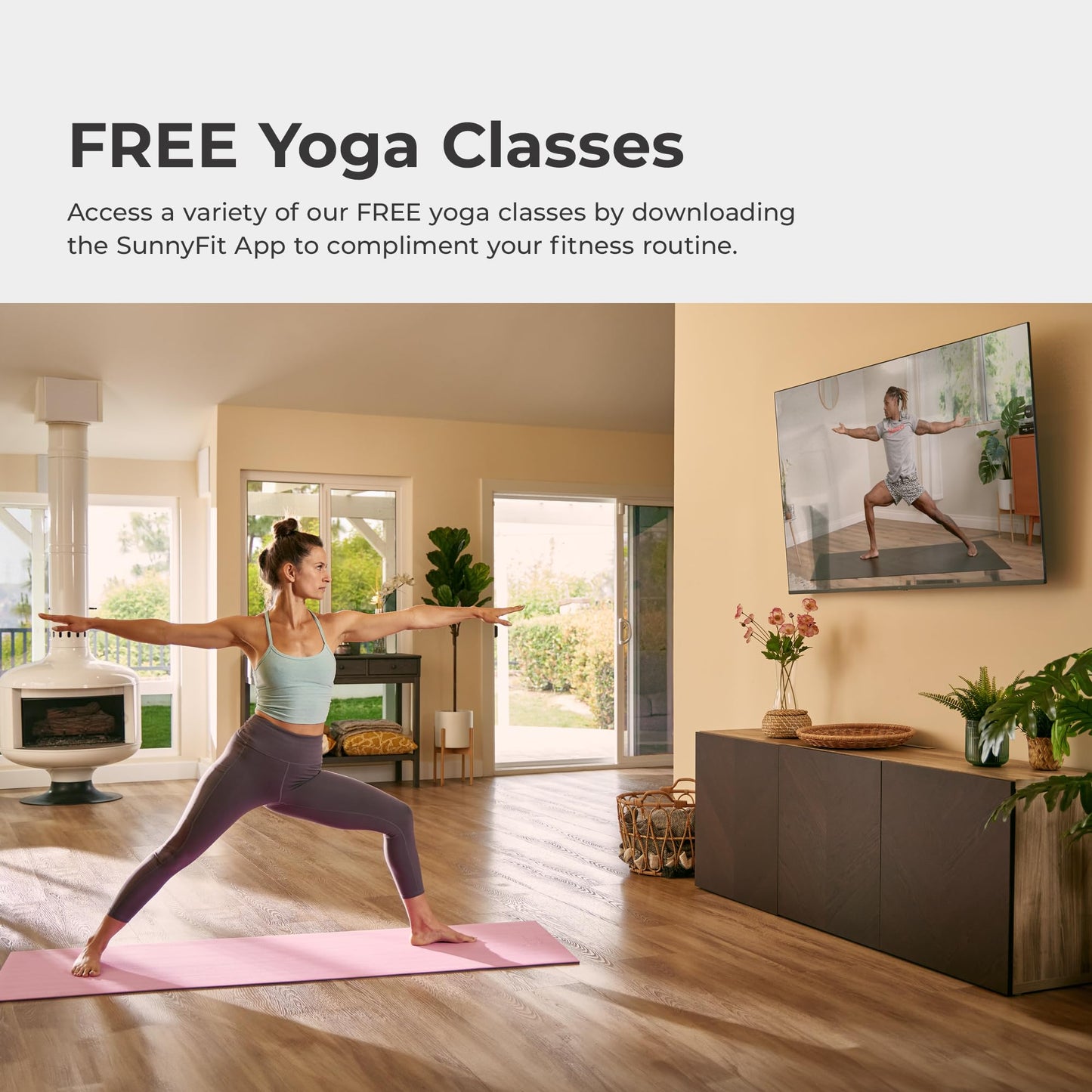 Sunny Health & Fitness 6mm Thick Non-Slip Exercise Yoga Mat - Gray
