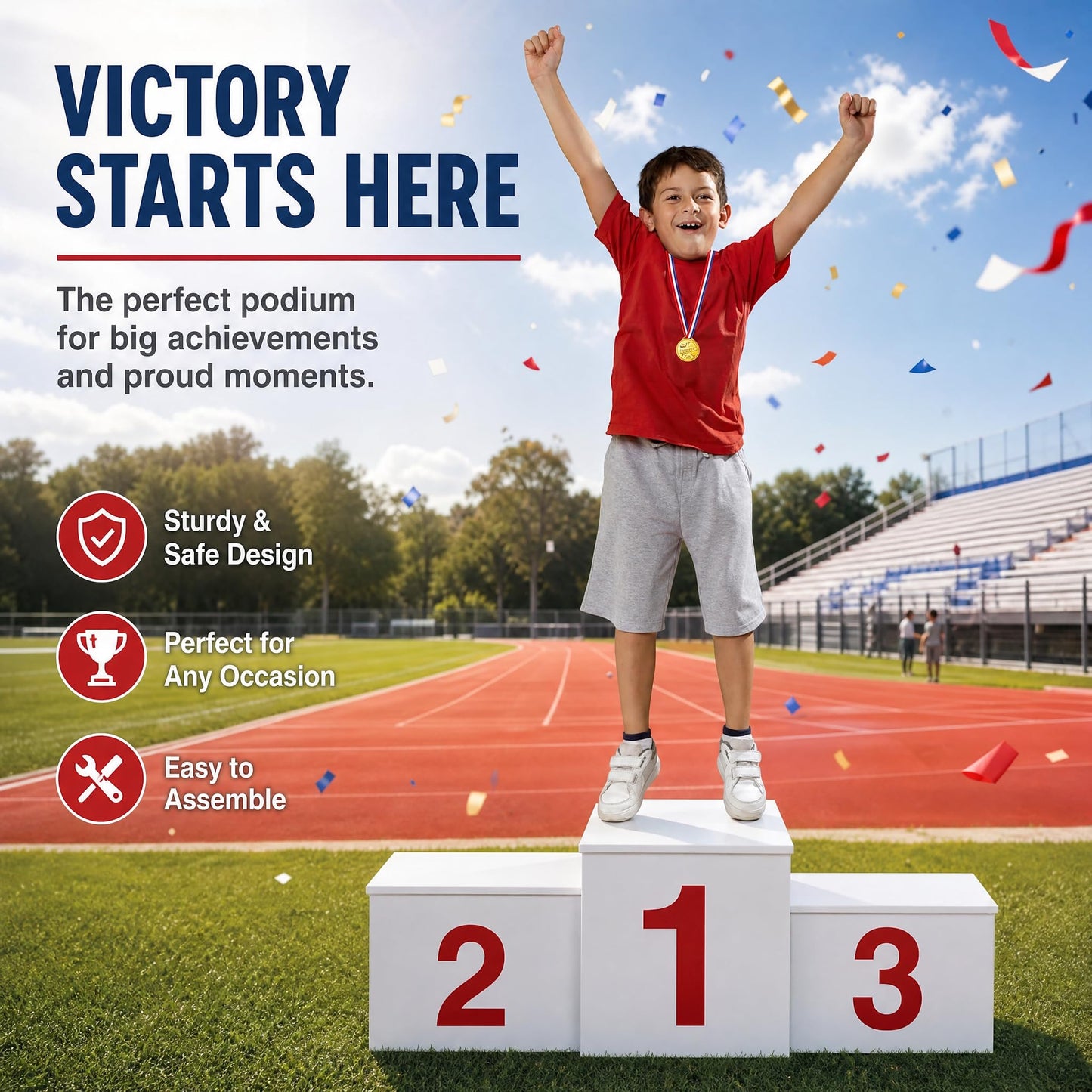 Fasmov 100 Pieces Kids Plastic Winner Medals, Winner Award Medals for Kids Sports Awards, Games Competitions, Prizes, Party Favors and Decorations