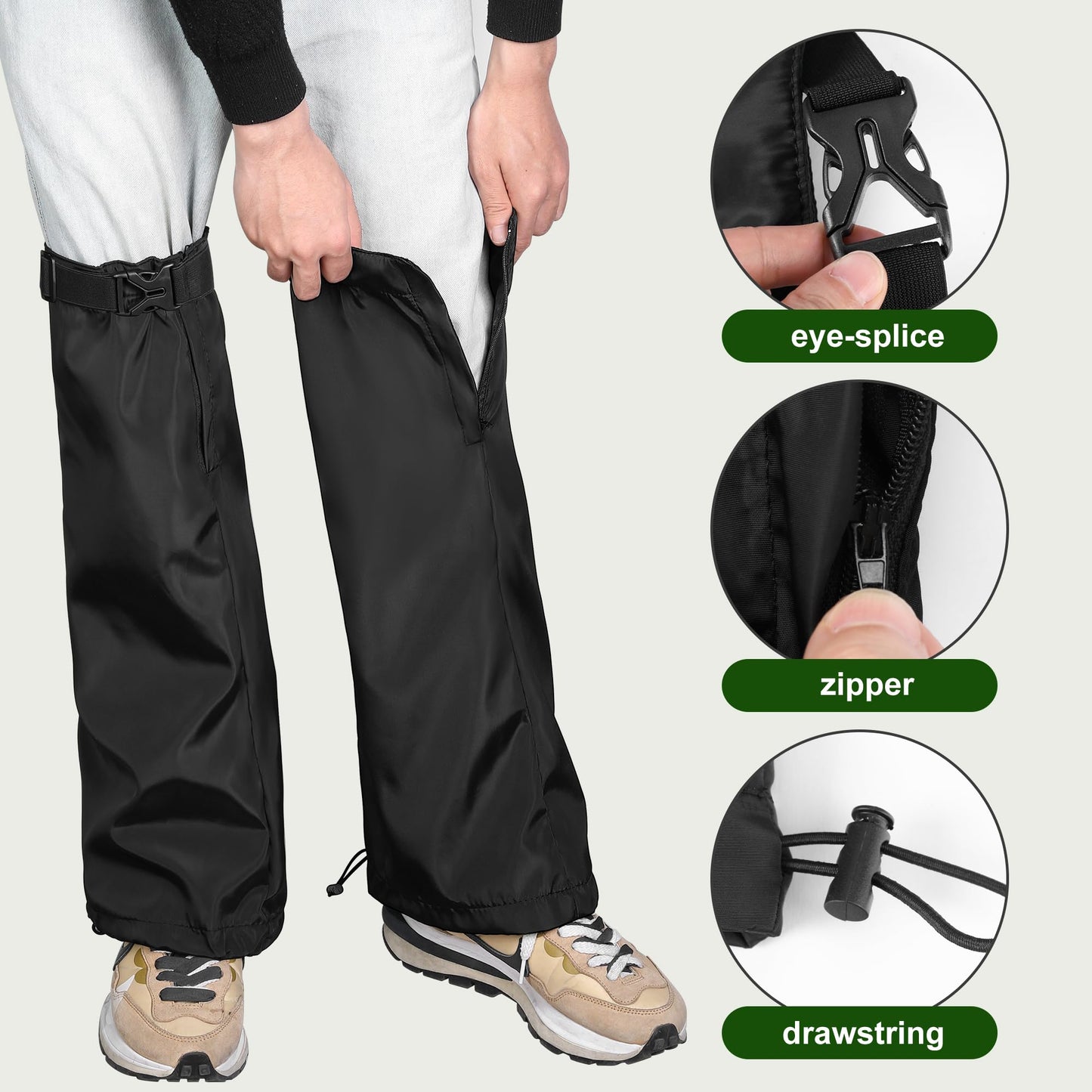 Adnee 2 PCS Garden Trimming Leg Chaps-Weed Eating Leg Protectors-Lawn Care Leg Gaiters-Adjustable Leg Guards for Garden and Farm Working