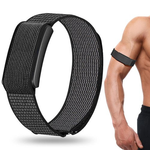 HQzon Hook & Loop Sport Nylon Ankle/Arm/Wrist Band Compatible with Amazfit Helio, Quick Release with Cover Design Bicep Strap for Women Men