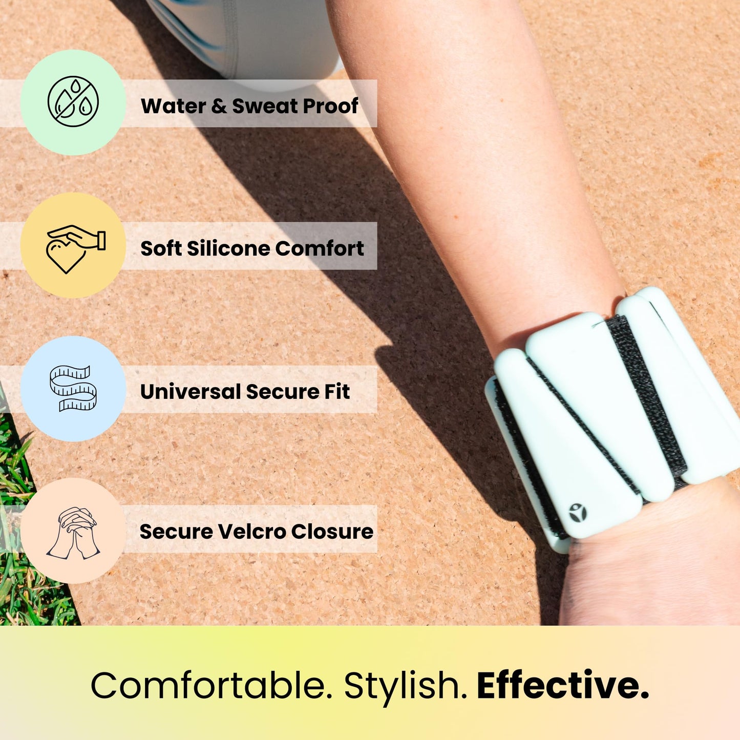 OmWeights - Wrist and Ankle Weights for Women and Men | Elevate Your Workouts With Weighed Bangles | Cardio, Yoga, and Pilates Ankle Weights For Women and Men | Adjustable Leg and Arm Weights 1lb Each (Rosewood)