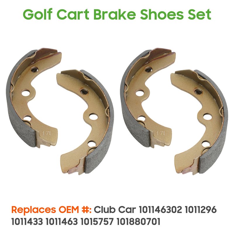 10L0L Golf Cart Brake Shoes for Club Car DS & Carryall 1981-1994 OEM 101146302 101880701, EZGO XI-Serial 1983-1986, Yamaha G1 1978-1980, H/D & Columbia Par Car