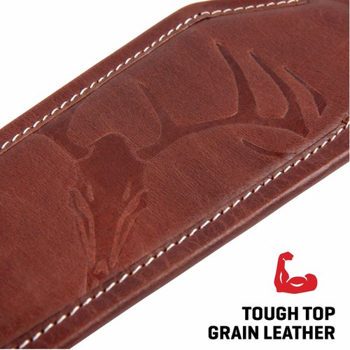 Allen Company Heritage Deer Deboss Leather Rifle Sling, Brown