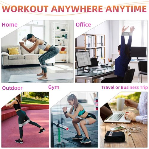 VAFOTON Booty Exercise Strap,Resistance Band Set for Women and Men,Home Gym Accessories,Non Slip Elastic Fabric Loop Equipment for Legs/Butt Training,Set of 4