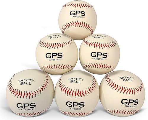 GPS Athletics Soft Practice Baseballs - Low Impact Safety Training for Kids | Durable 6 Pack with Raised Seams