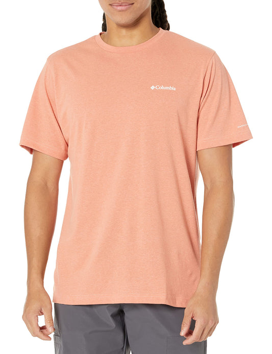 Columbia Men's Thistletown Hills Short Sleeve, Summer Peach Heather, XX-Large