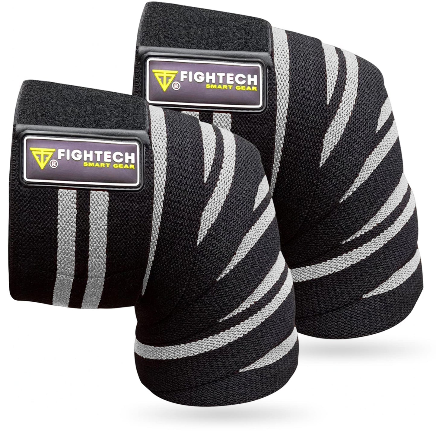 FIGHTECH Knee Wraps for Weightlifting - 82" Long | Men & Women | Ideal for Squats, Leg Press, Cross Training, Bodybuilding, and Gym WODs
