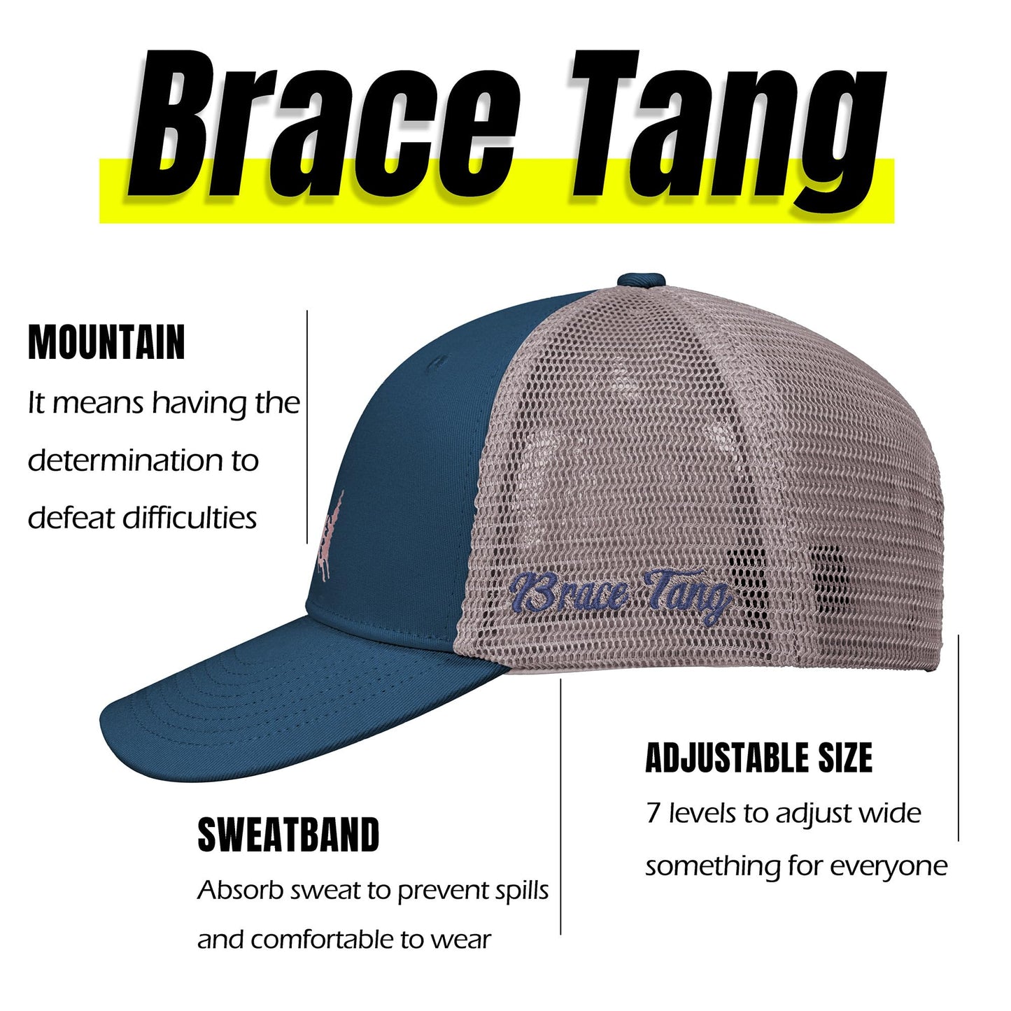 Mountain & Tree Outdoor Hat for Men Women, Large XL XXL Trucker Hats for Men Big Head Baseball Cap