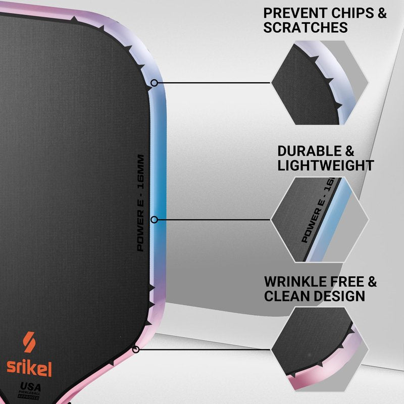 Srikel Pickleball Edge Guard Tape – Pickleball Paddle Edge Protection Tape 3 Pack, Head Edge Guard for 16MM Rackets,Easy Application,No Wrinkling,26MM Width Purple to Pink Gradient