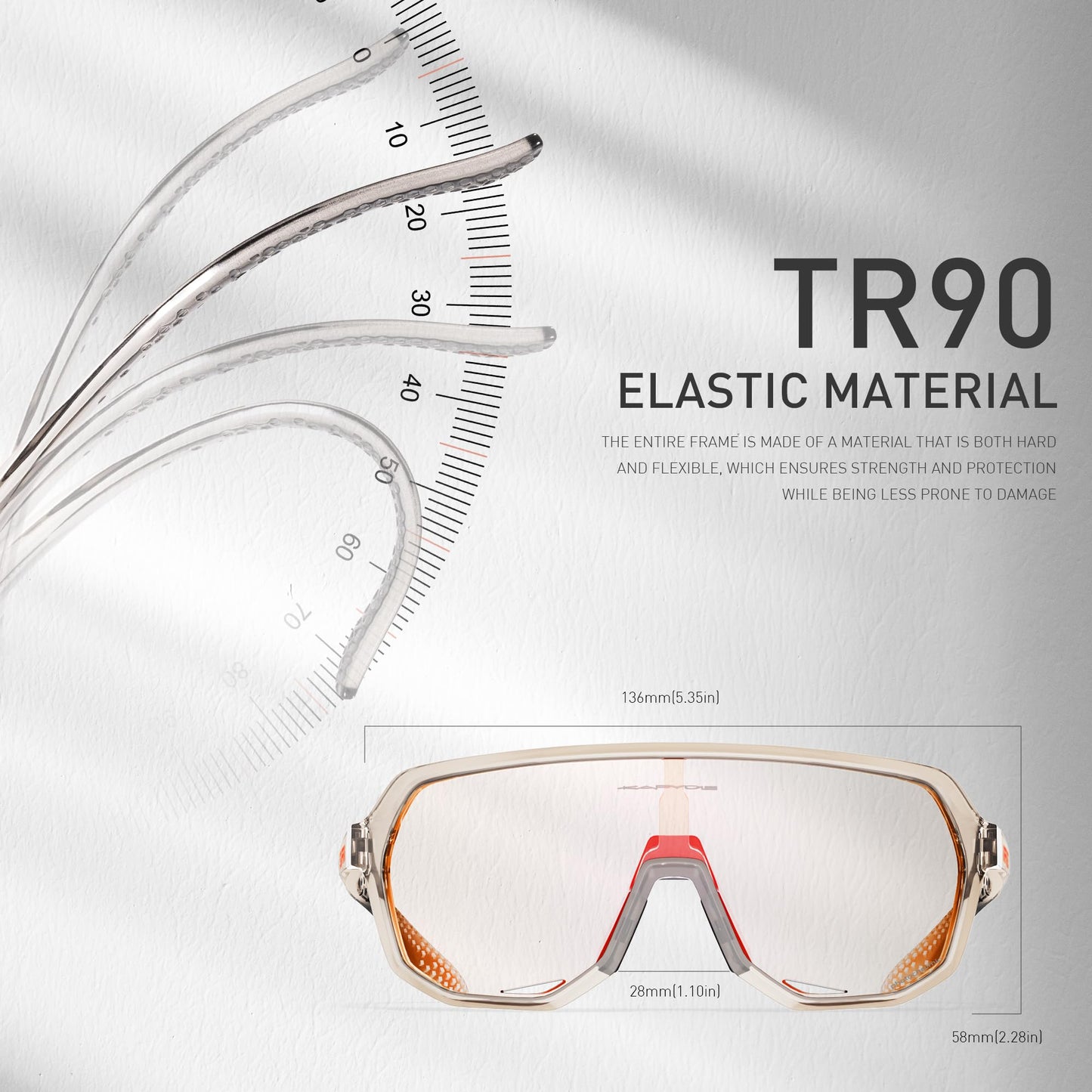 KAPVOE Photochromic Cycling Glasses for Men Women Mountain Bike Sunglasses Black Sports Goggles UV Protection