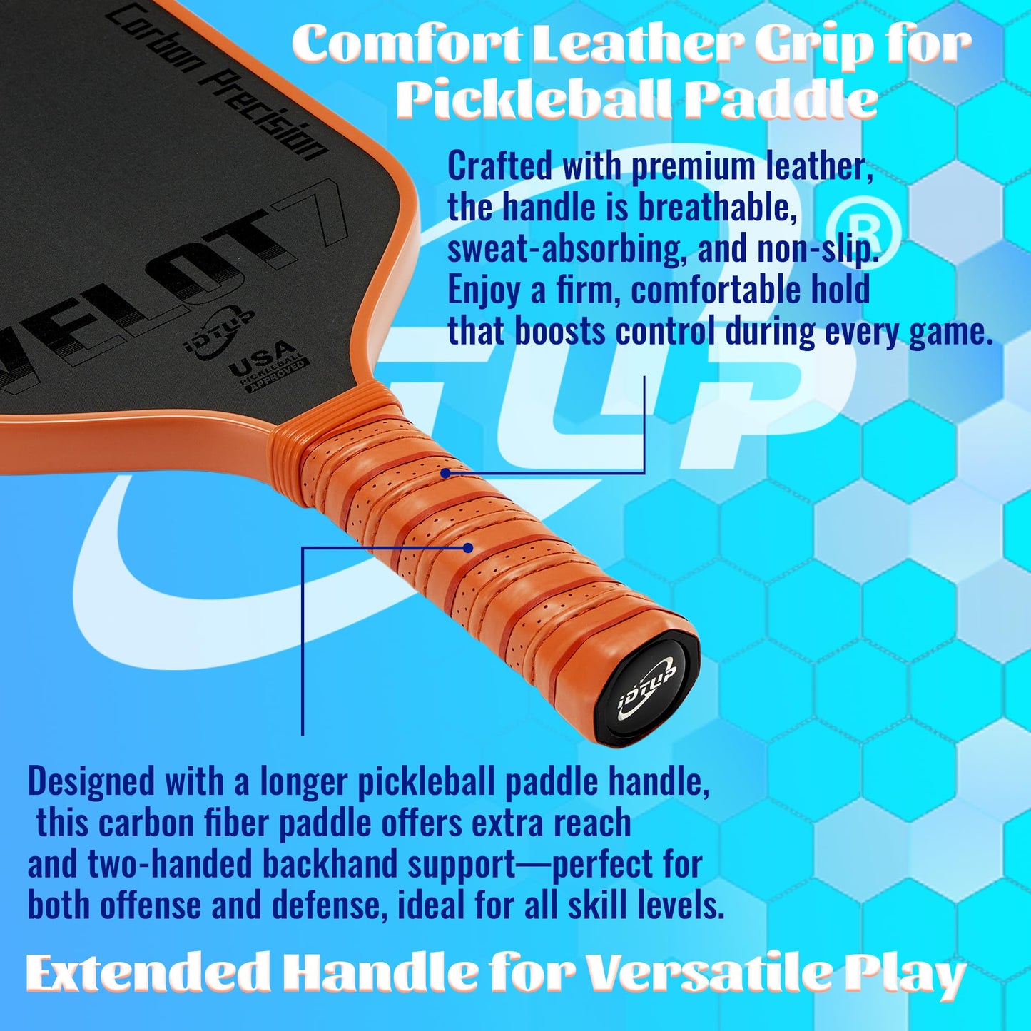 Pickleball Paddles,Carbon Fiber Pickleball Paddle – Lightweight & Durable,High-Performance Paddle for Power & Control,USAPA Approved,Ideal for All Skill Levels (T700 Carbon Fiber-Brown)