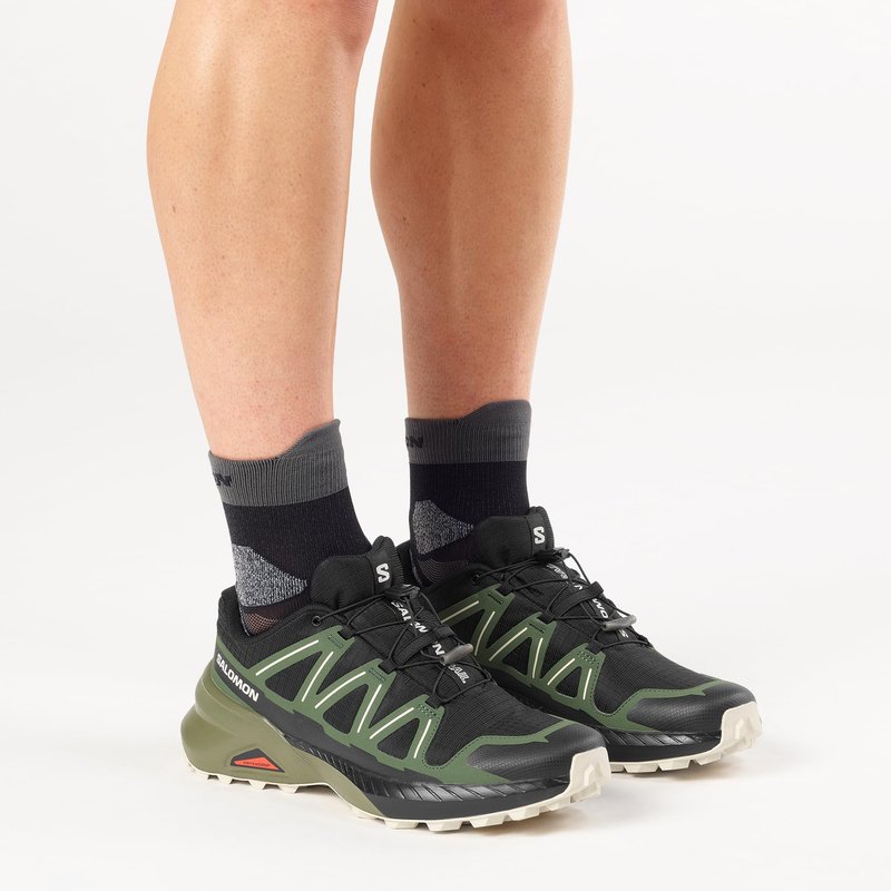 Salomon Men’s Speedcross Peak Trail Running Shoes - Black/Black Forest/Rainy Day - 12 Medium