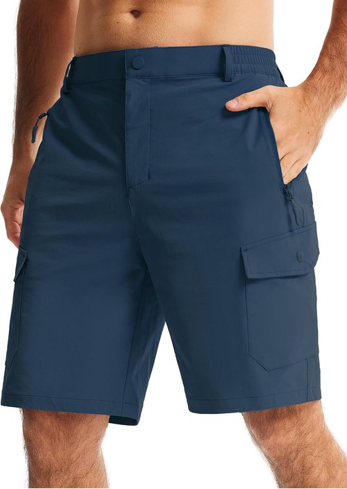 Libin Men's Hiking Cargo Shorts - Lightweight Quick-Dry Design with Zipper Pockets | 9" Casual Style
