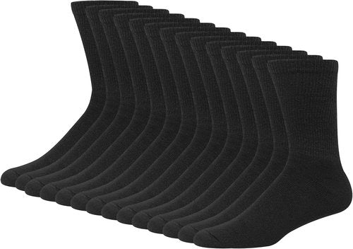 Hanes Men's Double Tough Socks - Moisture-Wicking Crew & Ankle Socks | Black & White Multi-Packs