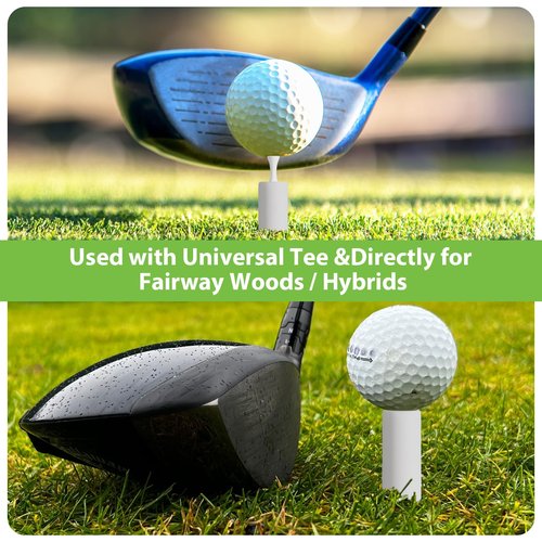 heqxwl Rubber Golf Tees for Mats, Cross Shaped Golf Tee Holder Set for Driving Range & Simulator Practice, 5 Sizes 10p Unbreakable Tees & 20p Ball Stud for Indoor Outdoor Use (White)