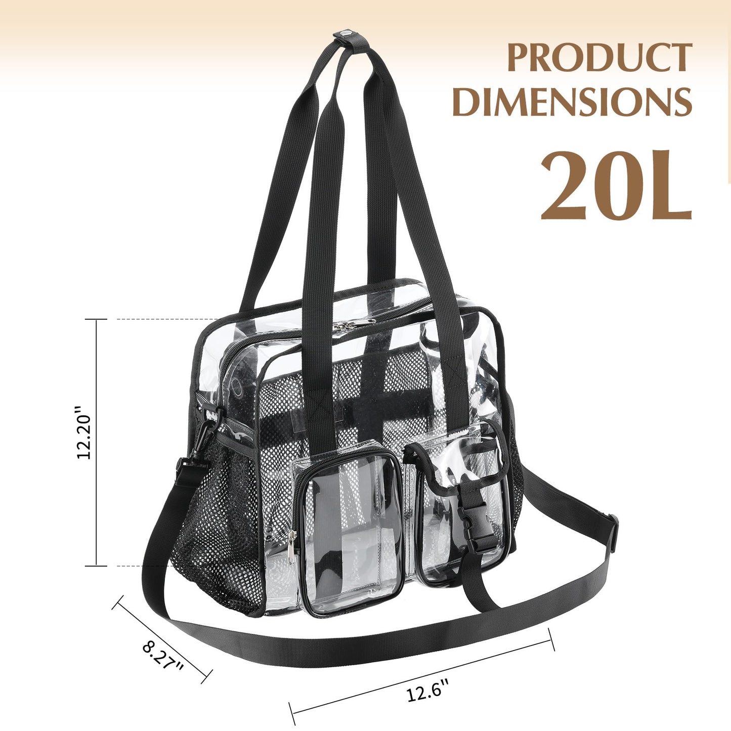 Clear Tote Bags for Work，Stadiums Concerts Corrections officers Approved