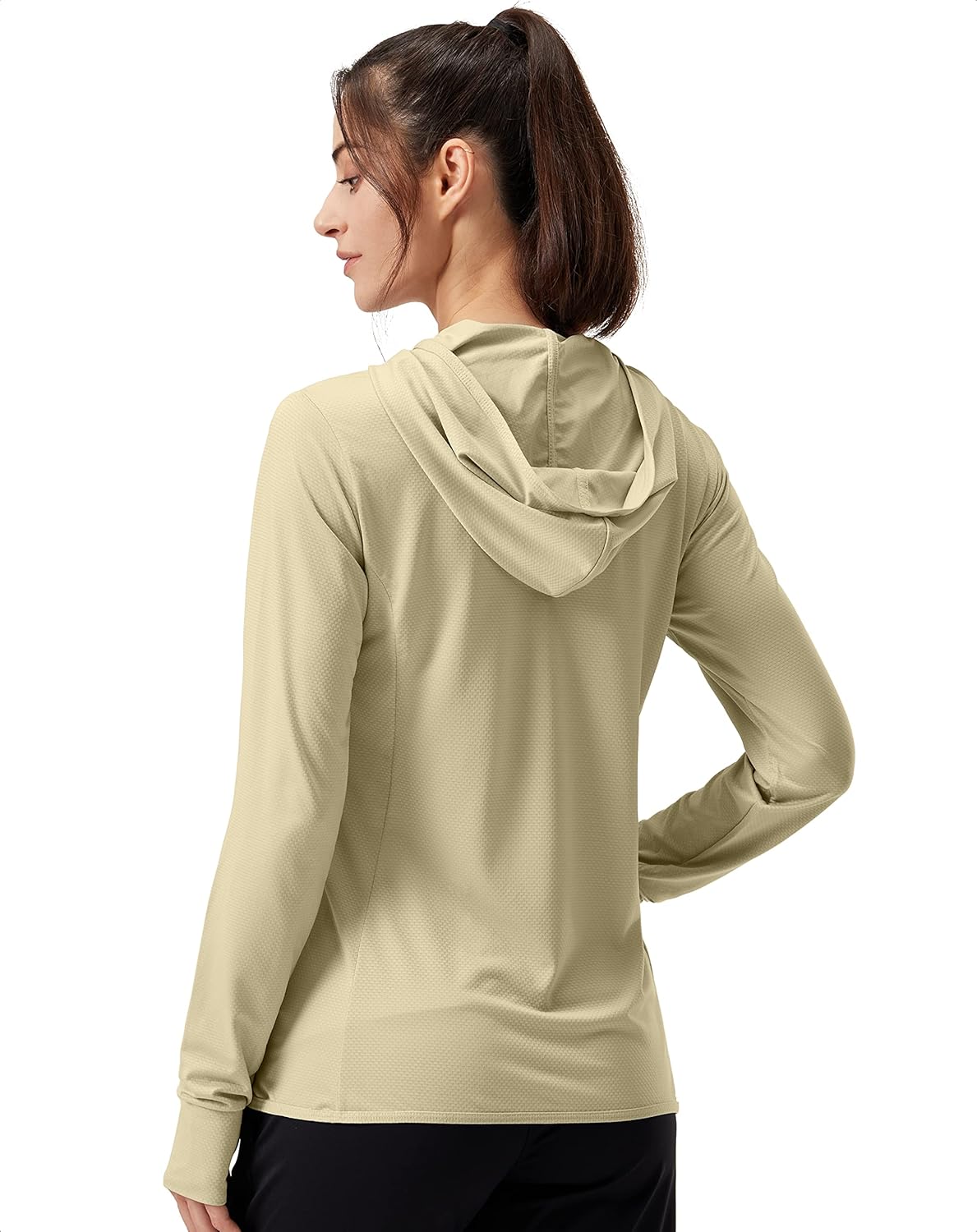 Soothfeel Women's Sun Protection Hoodie Jacket - UPF 50+ Lightweight Long Sleeve with Pocket for Outdoor Activities