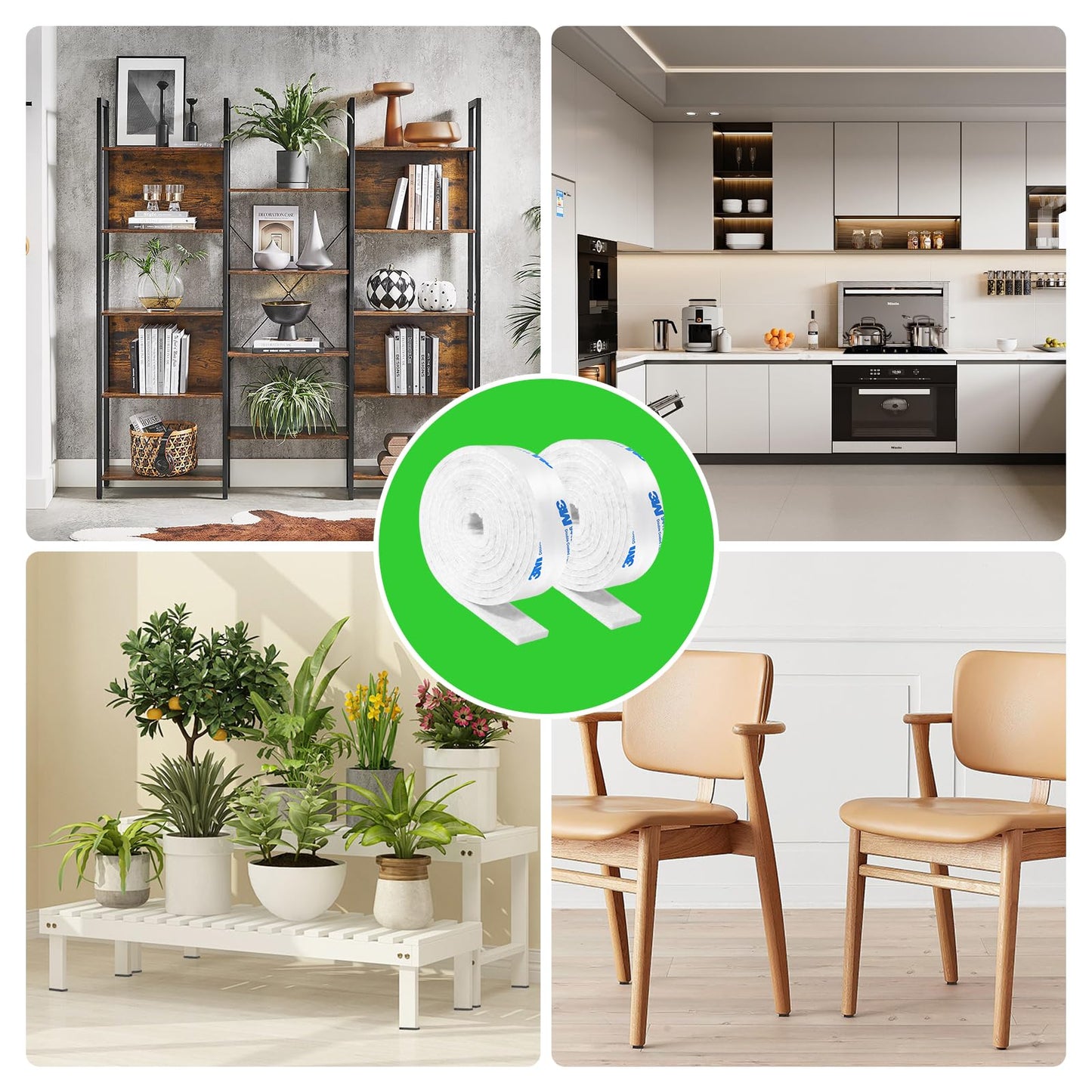 Felt Strips with Adhesive Backing, Adhesive Felt Strips, 2 Felt Rolls 1"x 60" White, Felt Tape with Adhesive Backing, Furniture Felt Strips