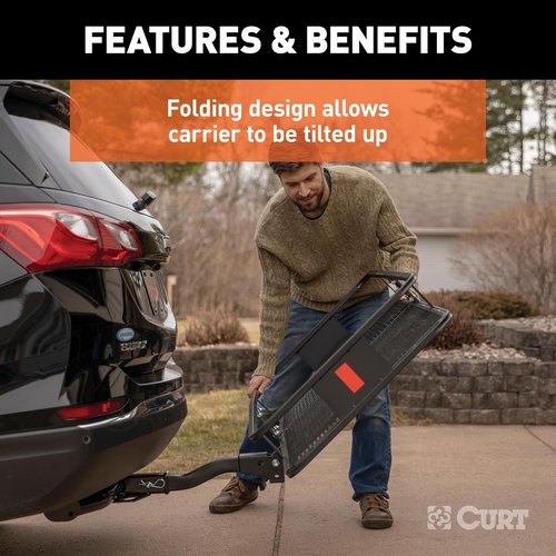CURT Cargo Carrier - 500 lbs Capacity Hitch Basket | 60" x 23.5" x 5.5" | Fits 2" Receiver