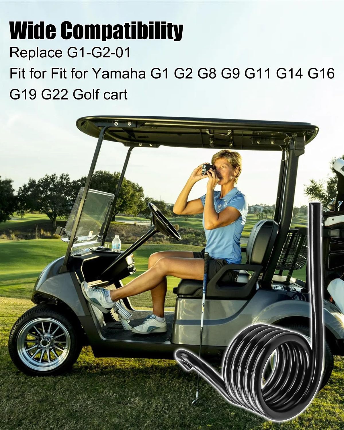 HUFEWU Hill Brake Torsion Return Spring Fit for Yamaha G1 G2 G8 G9 G11 G14 G16 G19 G22 Golf Cart Fit for Yamaha Golf Cart Brake Pedal Spring Replace G1-G2-01, 2PCS