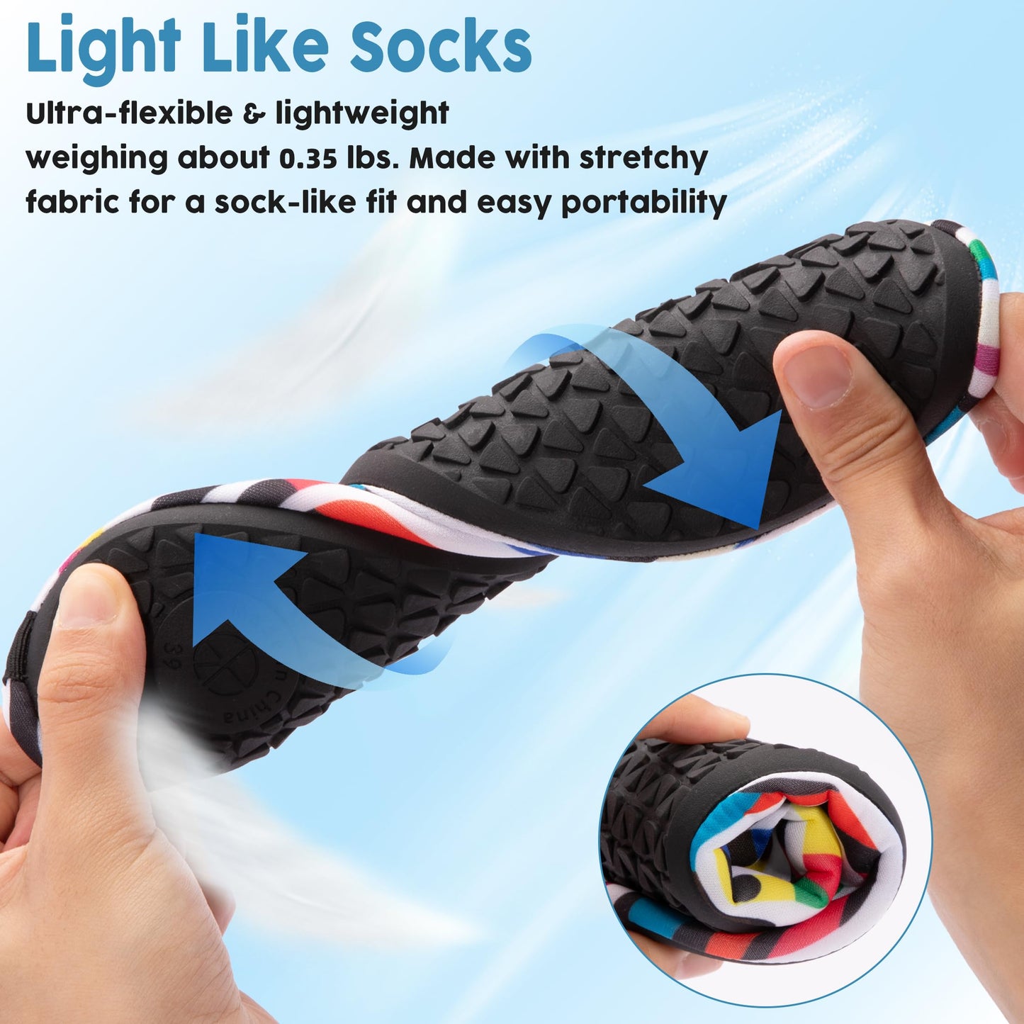Men Women Water Shoes Quick-Dry Aqua Socks Barefoot Slip-on Summer Slippers for Beach Swim Sport Surf Yoga Exercise Color Wave