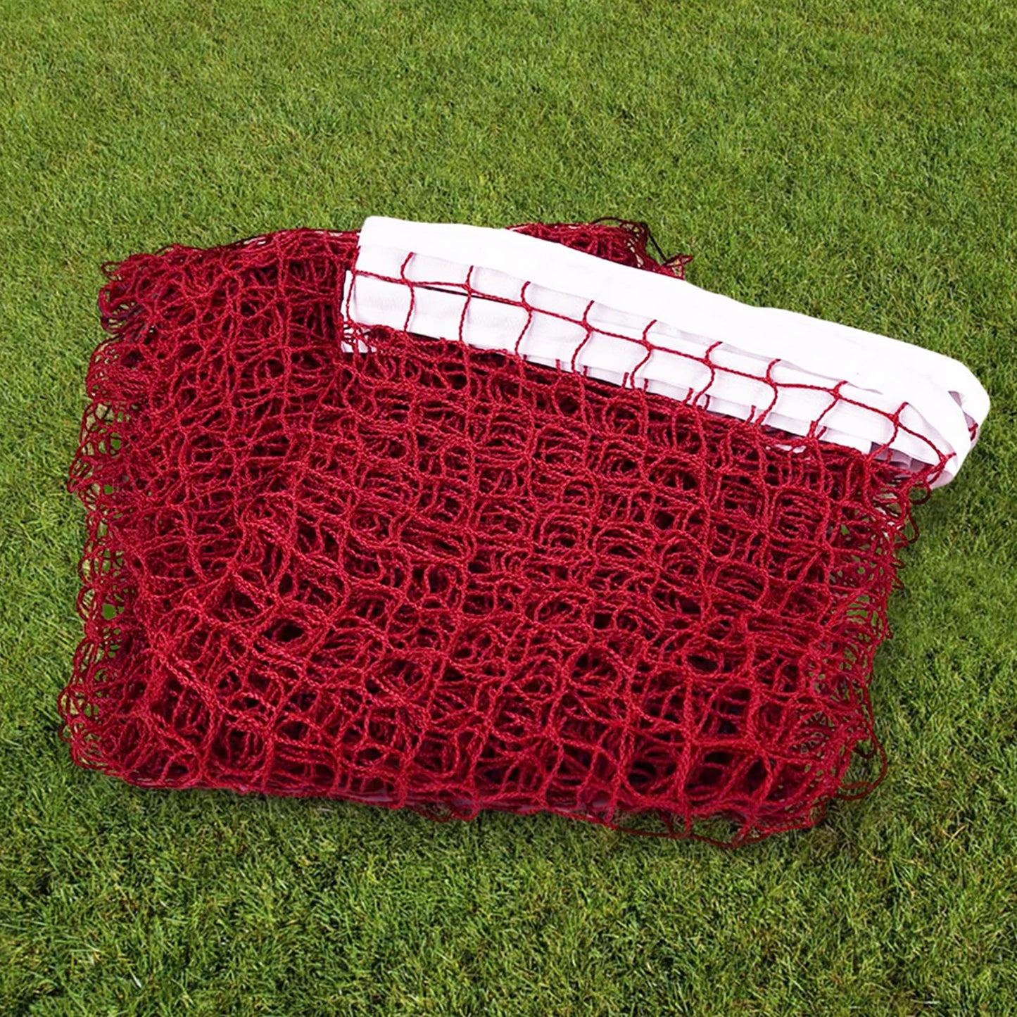 Outdoor Replacement Badminton Net, Indoor Standard Regulation Badminton Court Netting Only, for Backyard Beach Garden, 20 FT x 2.5 FT, Red Polypropylene with White Borders