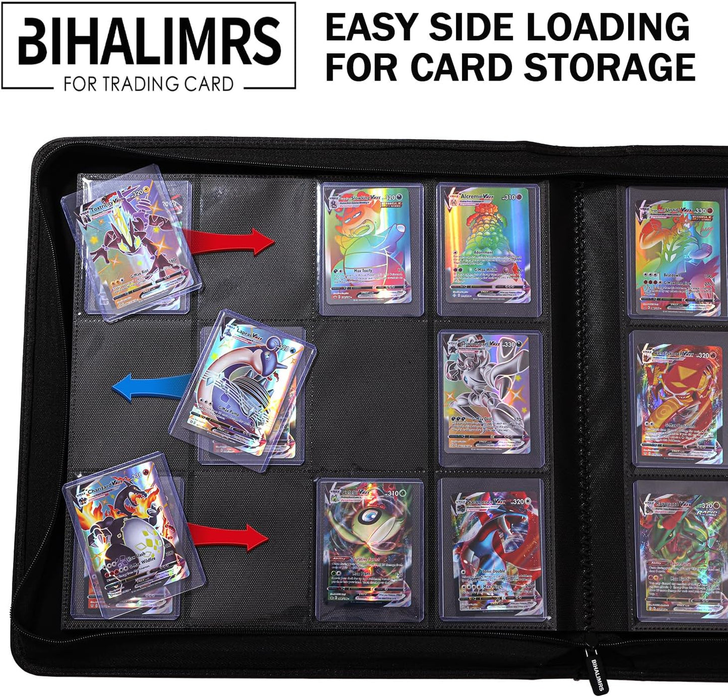 Toploader Binder - Premium Storage for 384 Toploaders | 24 Included | 12-Pocket, Ringless Design (Black)