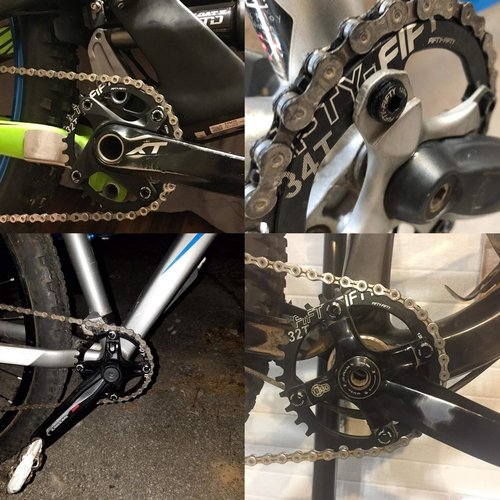 FIFTY-FIFTY Round 104BCD Mountain Bike Chainring, 30T 32T 34T 36T Narrow Wide, Single Chainring for 9/10/11-Speed with 4 Alloy Bolts for MTB (30T, Round Black)