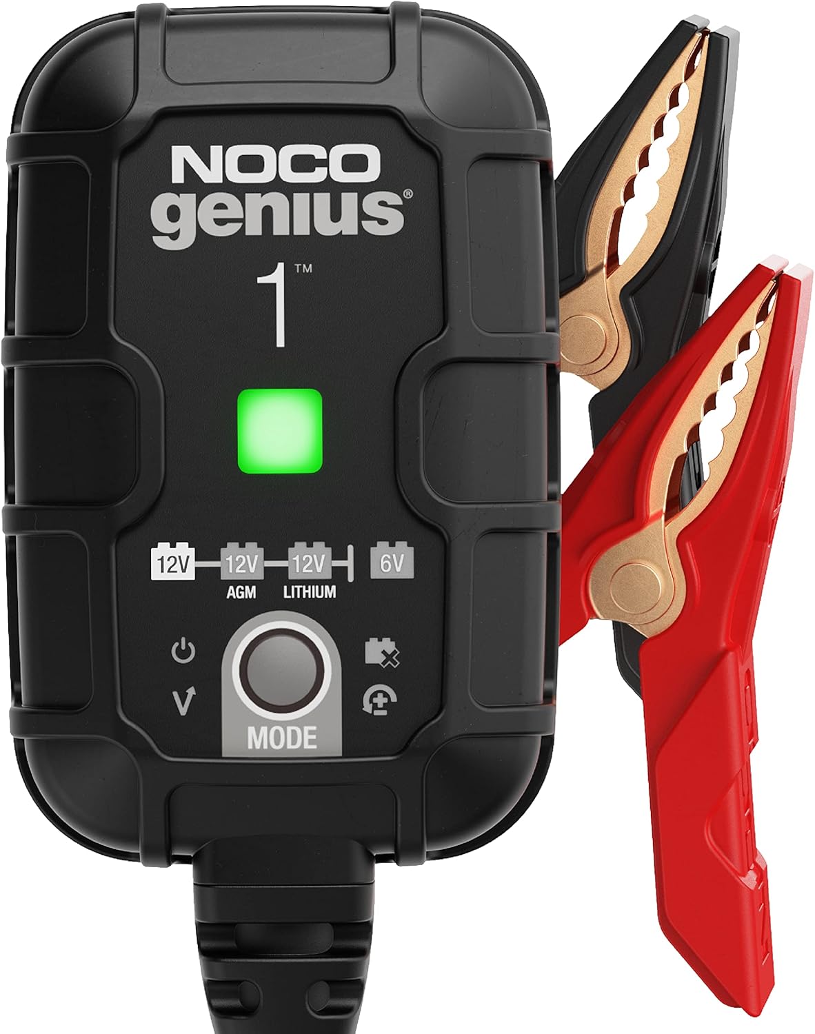 NOCO GENIUS1 Smart Battery Charger - 1A 6V/12V Automatic Maintainer & Desulfator with Overcharge Protection