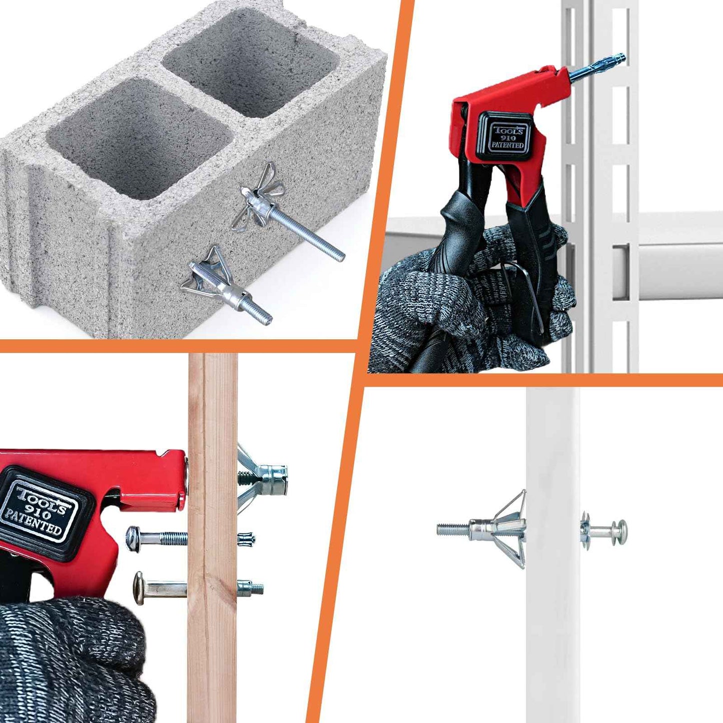 GOOBETTER Molly Bolts for Drywall Plaster Wall, Hollow Wall Anchors Drywall Screw Gun for Picture Frames, Shelves, and Towel Racks 40pcs Heavy Duty Hollow Wall Anchors in 8 Size Screws Incl