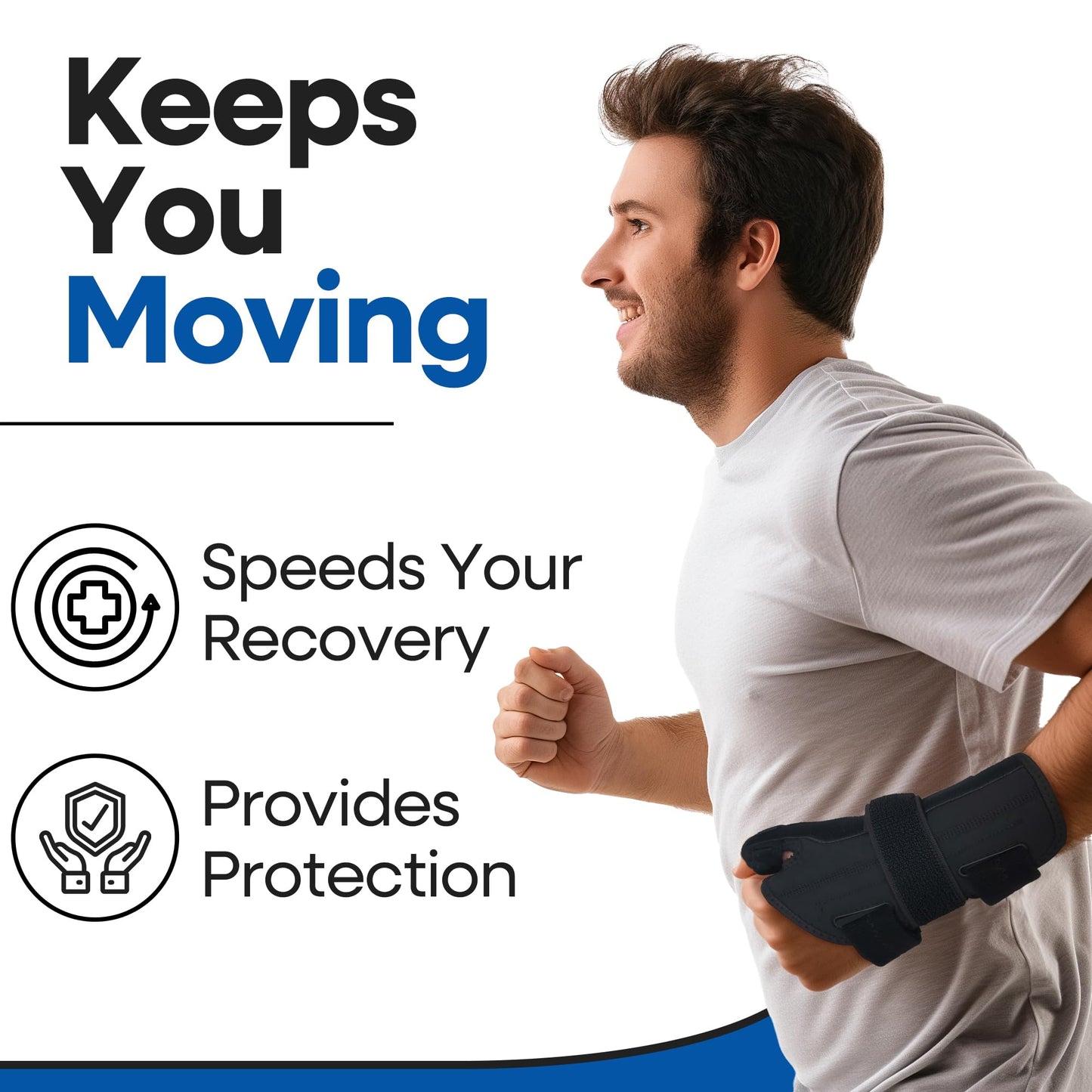 Thumb Splint & Wrist Brace | Carpal Tunnel Wrist Splint with Trigger Thumb Brace Spica | Stabilizer & Support For Tendonitis Pain, Arthritis, CMC, Tenosynovitis, De Quervain Women Men SM/MED LEFT HAND