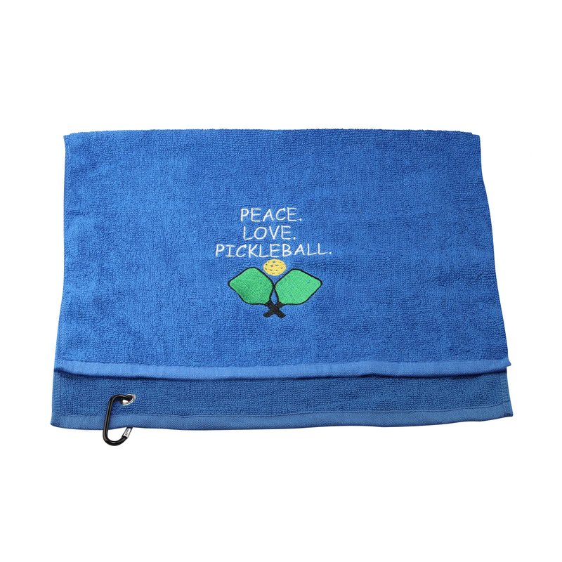 PWHAOO Pickleball Towel Peace Love Pickleball Embroidered Sports Teem Hand Towel Gift for Pickleball Player (Peace Love Pickleball)