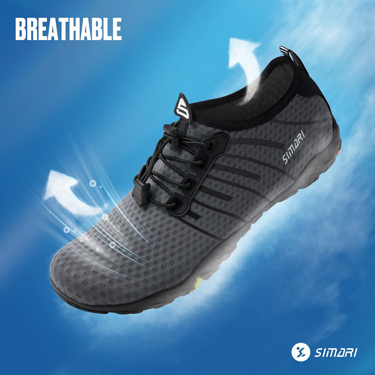 SIMARI Water Shoes Men Women Quick Dry Aqua Sock Beach Barefoot Athletic Swim Sport Shoes for River Pool Lake Surfing Kayaking Diving Boating Walking Hiking Training WP002